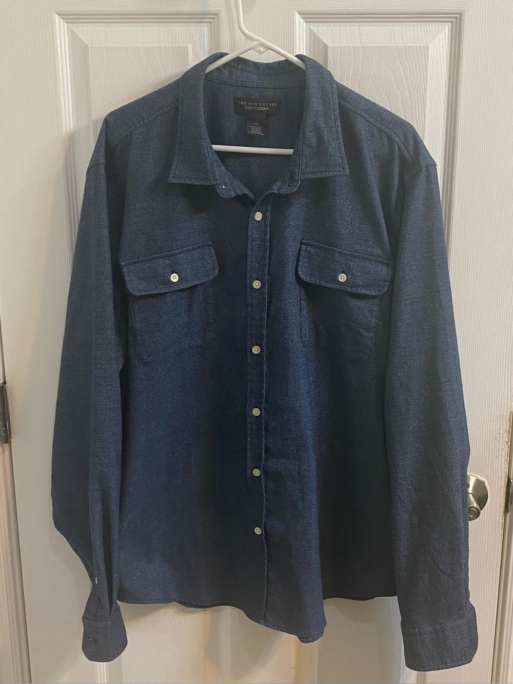 The Men's Store Bloomingdale's Shirt Mens XXL Blue Long Sleeve Button Up Office